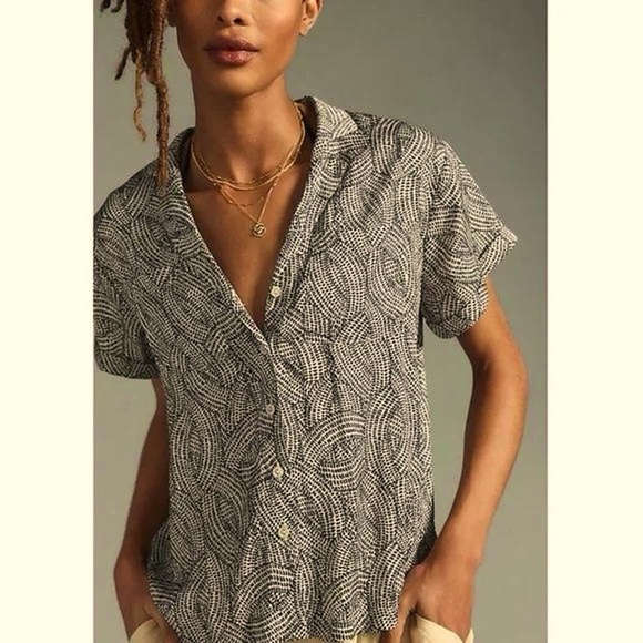 Anthropologie Monochrome Geometric Blouse - Picture 1 of 3